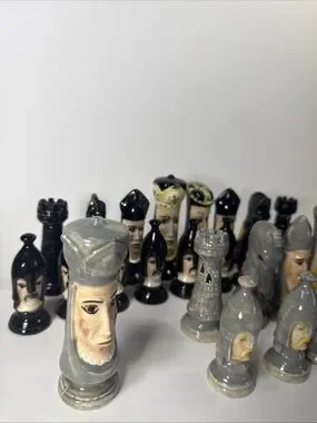Signed Chess Set Duncan | Games | Vintage Handpainted Chess Set Pieces Duncan Mold ...